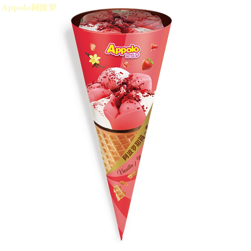 阿波罗甜筒-香草味+草莓味